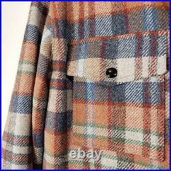 Vintage Pendleton Shirt Jacket Plaid Heavy Virgin Wool Western Barn Coat Size L