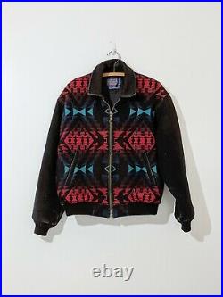 Vintage Pendleton Southwestern Aztec Wool Western Jacket Coat USA Size Medium
