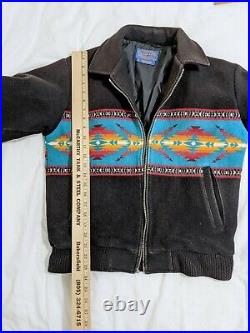 Vintage Pendleton Southwestern Aztec Wool Western Jacket Coat USA Size Small