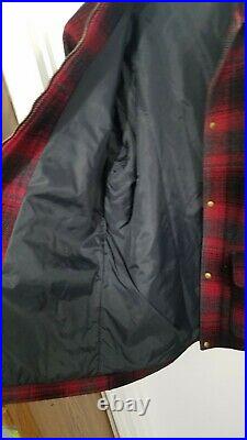 Vintage Pendleton USA Heavy Barn Jacket Coat Plaid Virgin Wool Western Mens SZ L