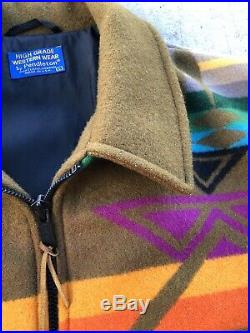 Vintage Pendleton Western Wear High Grade Wool Jacket Aztec Native Tribal Stripe