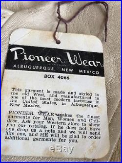 Vintage Pioneer Wear Womens Leather Jacket 60s Western Size 14 Fringe (3U8)