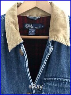 Vintage Polo Ralph Lauren Denim Jacket Coat western country rodeo 1992 1994 USA