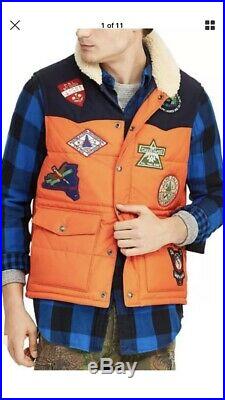 Vintage Polo Ralph Lauren Great Outdoors Quilted Western Puffer Vest Sz Xl