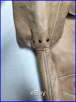 Vintage Polo Ralph Lauren Leather DEERSKIN Jacket Indian Western RRL Tan M 80s