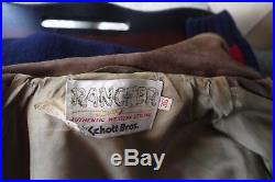 Vintage RANCHER Schott Bros USA Biker Fringed Suede Western Jacket Sz MEN'S S