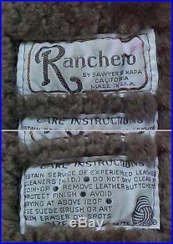 Vintage RANCHERO Lambswool Shearling Western Coat Jacket Size 38 NAPA CALIFORNIA