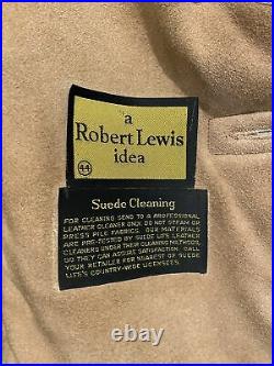 Vintage ROBERT LEWIS Marlboro Man Sheepskin Suede Leather Coat size 44 Jacket