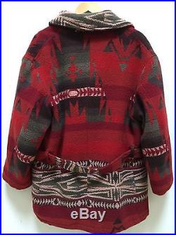 Vintage Ralph Lauren Navajo Blanket Western Coat USA M Wool Lined USA Made