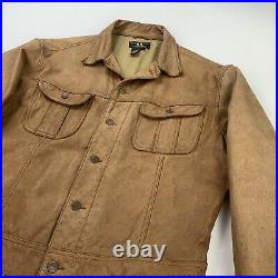 Vintage Ralph Lauren RRL (M) Thick Rugged Western Motorcycle Leather Jacket