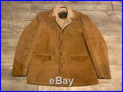 Vintage Schott Bros NYC Rancher Suede Sherpa Lined Men's Western Jacket Coat 42