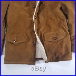 Vintage Schott Bros RANCHER Sherpa Lined Suede Leather Jacket Coat Western 40 M