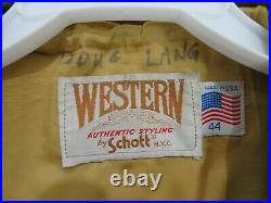 Vintage Schott Western Fringe Suede Brown Jacket Coat Mens Size 44 USA Made