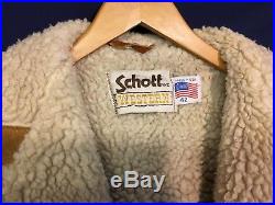 Vintage Schott Western Heavy Suede Brown Rancher Jacket. Size 42