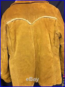 Vintage Schott Western Heavy Suede Brown Rancher Jacket. Size 42