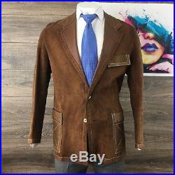 Vintage Scully Leather Size 46L Western Cowboy Jacket Blazer Mens Brown EUC
