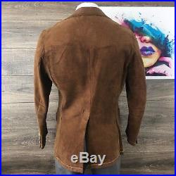 Vintage Scully Leather Size 46L Western Cowboy Jacket Blazer Mens Brown EUC