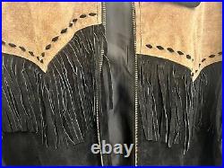 Vintage Scully Mens Size XXL Cowboy Western Leather Jacket Coat with Fringe