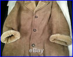 Vintage Shearling sheepskin Sawyer of Napa cowboy men jacket coat western 44