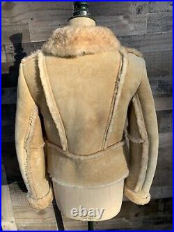 Vintage Sheepskin Shearling Waist Coat Jacket Fort Worth Texas Never Worn Sz S