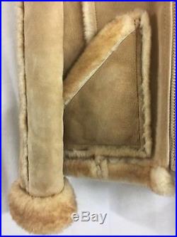 Vintage Sheplers Western Wear SHEEPSKIN Shearling COAT Jacket SUEDE 100% Pure