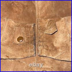 Vintage Sherpa Genuine Leather Coat Jacket Rancher Western Cowboy Size 46