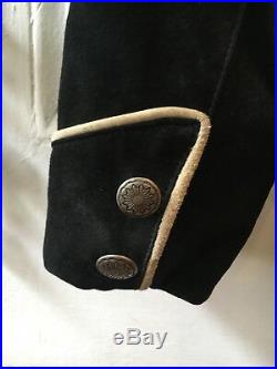 Vintage Suede Fringe Beaded Western Jacket Frontier North American size M