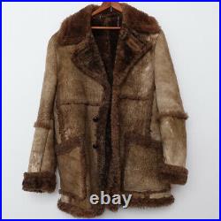 Vintage Suede Sherpa Fleece 70s Rancher Western Jacket Leather Shop 44 Medium