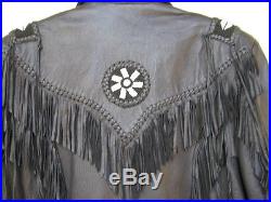Vintage Tony Alamo of Nashville Black Sequined Leather Western Jacket Sz 44