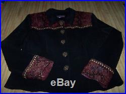 Vintage Western Leather Studded Snakeskin Concho Button JacketXLDouble D Ranch