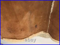 Vintage Western Wear Wool Sheep Skin Shearling Leather Ranch Trench Coat