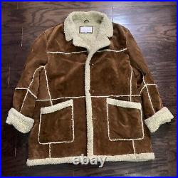 Vintage Wilsons Suede Leather Sherpa Lined Mountain Western Coat Mens XXXL Vtg