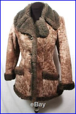 Vintage Womens Sheepskin SHEARLING by Lawrence WESTERN Coat Jacket Size S XS