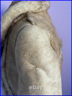 Vintage Womens Size Medium Long Shearling Sheepskin Coat Penny Lane Jacket Fur