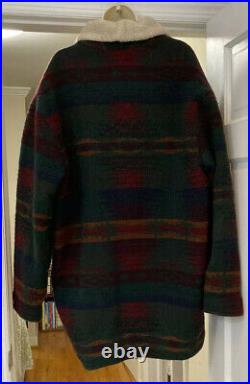 Vintage Woolrich Aztec Southwestern Blanket Pattern Wool Coat Jacket Size Large