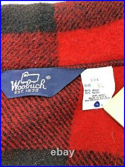 Vintage Woolrich Men's Red Buffalo Plaid Wool Barn Jacket Coat Mackinaw Size XL