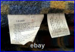 Vintage Woolrich Mens Large Blanket Lined Barn Coat Jacket Denim Leather Collar