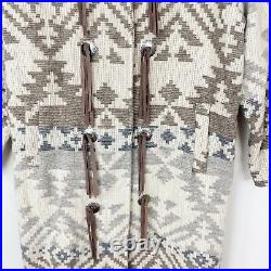 Vintage Woolrich Western Coat Jacket Large Southwestern Long Tassels Navajo