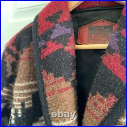Vintage Woolrich Womens Navajo Nordic Coat Wool Blanket Jacket Southwest USA L