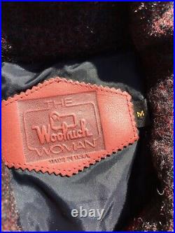 Vintage Woolrich Womens Southwest Aztec Wool Tassel Long Jacket Red Medium