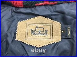 Vintage Woolrich Womens Southwest Aztec Wool Tassel Long Jacket Size XL -Red/BLK