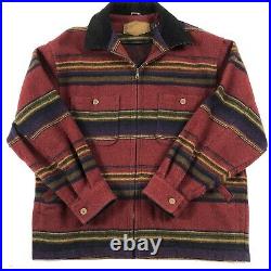 Vintage Woolrich Wool Striped Blanket Jacket Coat Southwest Aztec Indian Navajo