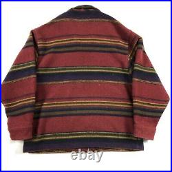 Vintage Woolrich Wool Striped Blanket Jacket Coat Southwest Aztec Indian Navajo
