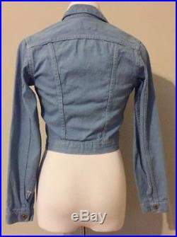 Vintage Wrangler Blue Bell 1940s Womens Denim Jacket light blue western cowgirl