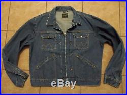 Vintage wrangler 40s 50s talon zipper western denim jacket sz 46 made in USA
