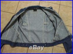 Vintage wrangler 40s 50s talon zipper western denim jacket sz 46 made in USA