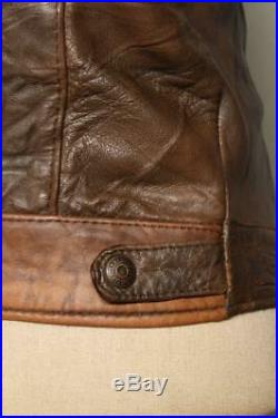 Vtg 1950s LEVIS Calfskin Leather Western Trucker Jacket Size Small