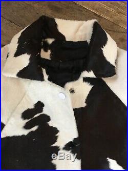 Vtg 1980s 90s Womens Pony Calf Cow Hide Ladies L-XL Western Leather Jacket Coat