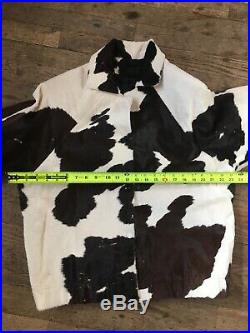 Vtg 1980s 90s Womens Pony Calf Cow Hide Ladies L-XL Western Leather Jacket Coat