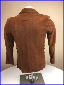 Vtg 40s-50s Levi Suede Leather Jacket Cowboy Western Wear Pine Tree Big E Tag